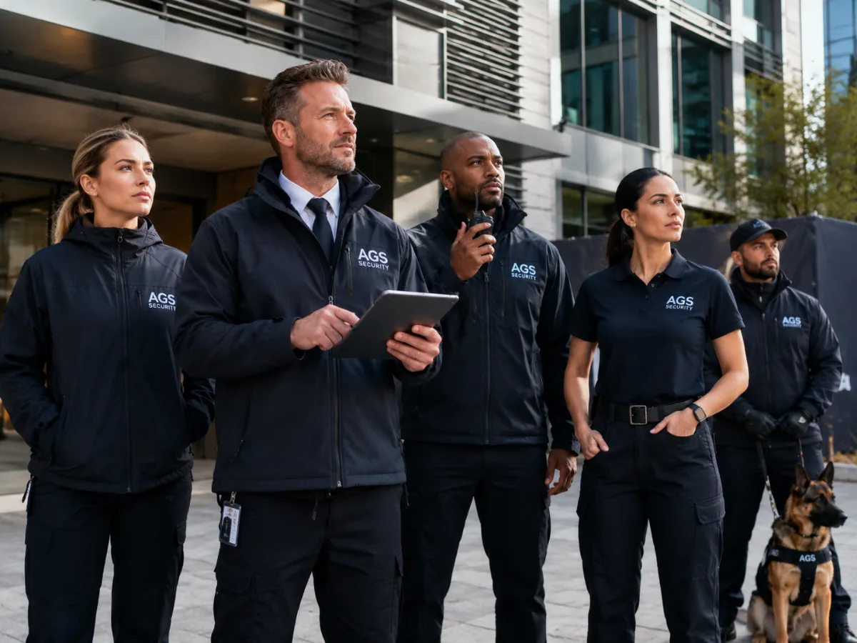 AGS Security officers in branded uniform on site