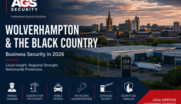 Wolverhampton business security across the Black Country highlighting industrial estates, commercial growth and AGS Security's nationwide security services.